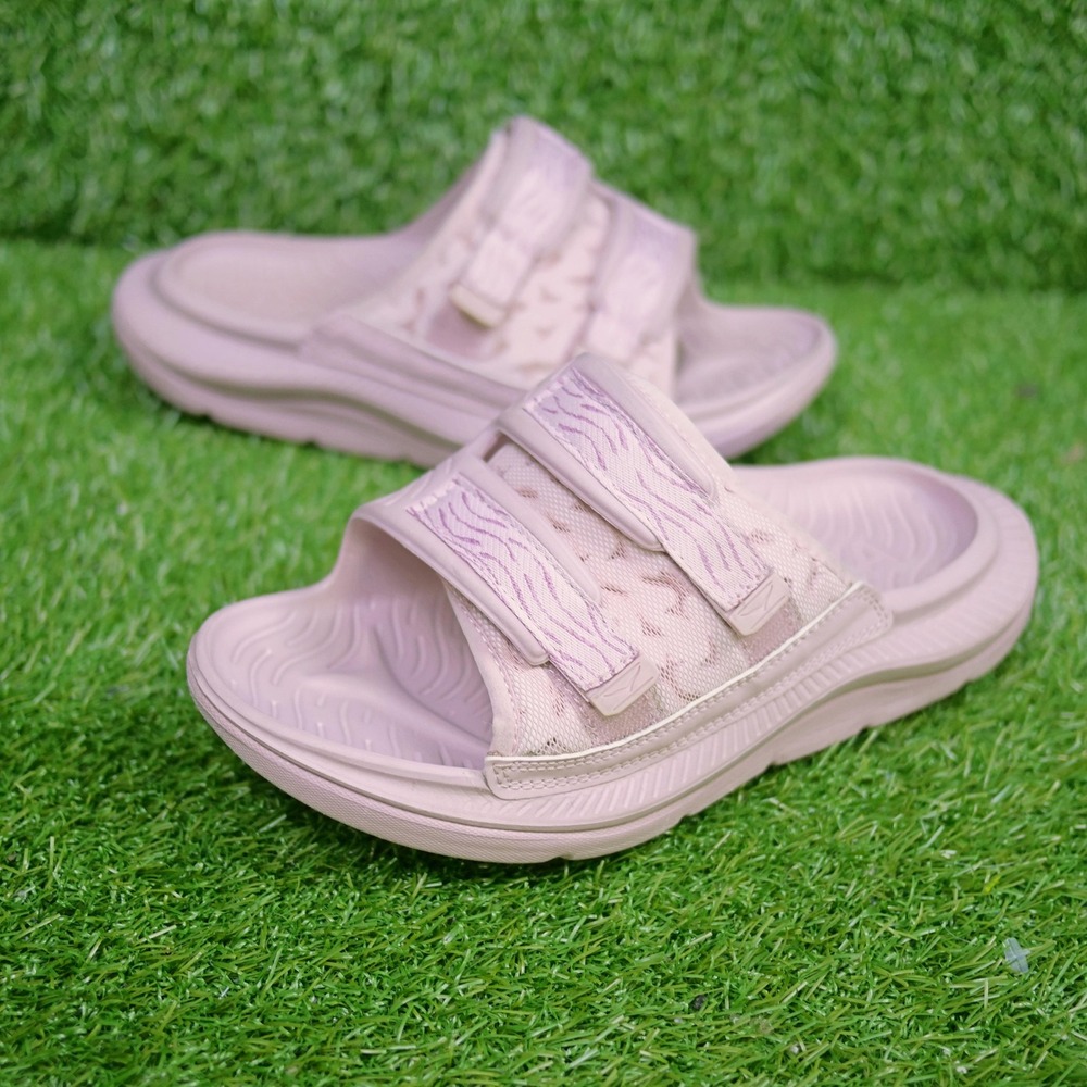 Hoka Ora Luxe Slides Pink Lavender Adjustable Strap - Women Size 7
